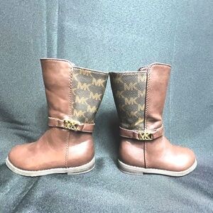 Michael Kors Toddler Little Girls Brown Signature Side Zip Boots Size 5